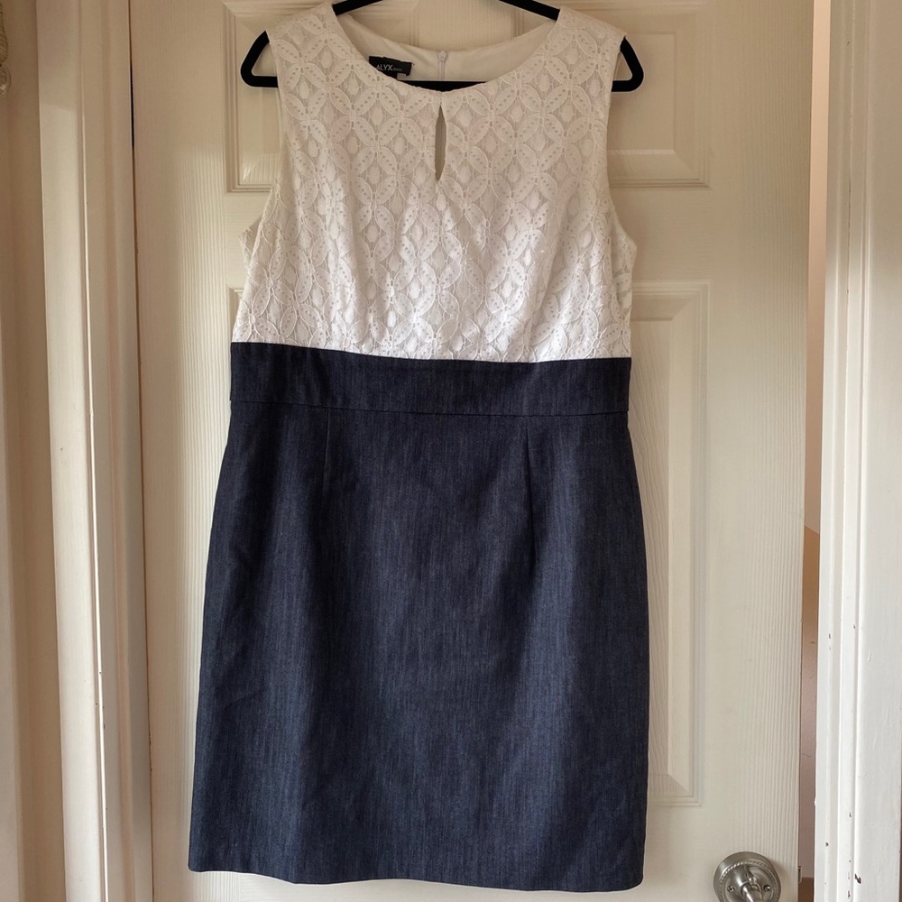 Lace top/denim bottom dress. Worn 1 time